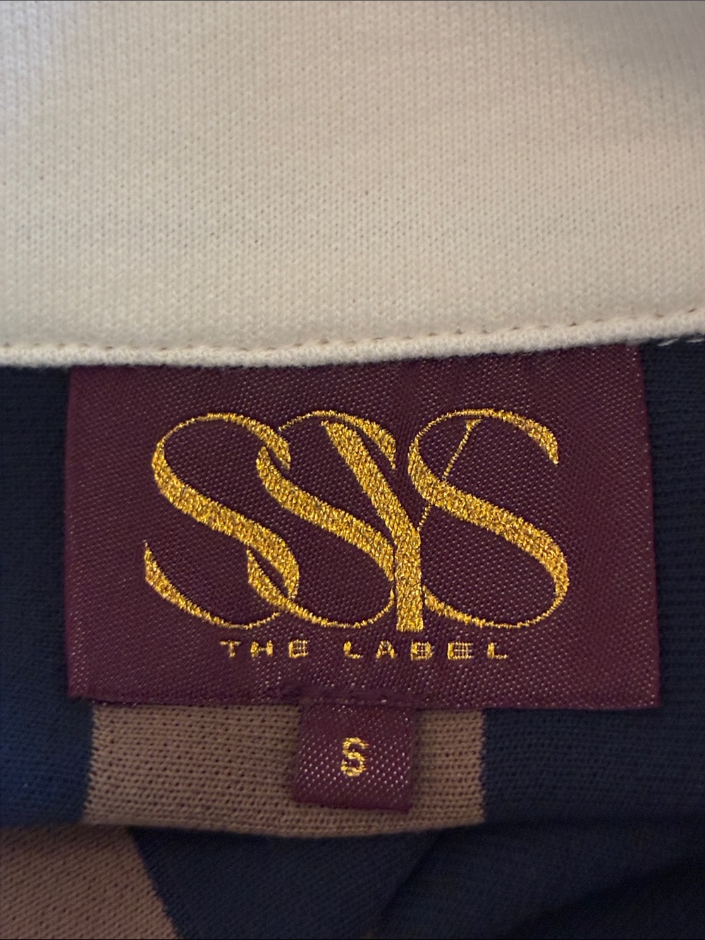 SSYS Landon Color Block Stripe Rugby Top in Mocha Navy - Picture 6 of 8